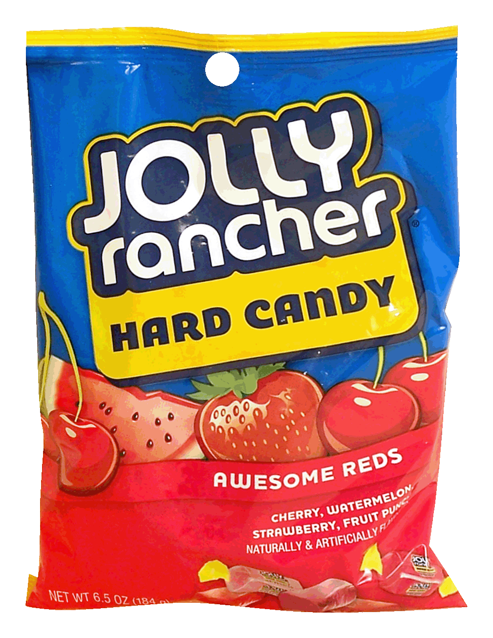 Jolly Rancher Awesome Reds hard candy; cherry, watermelon, strawberry, fruit punch Full-Size Picture